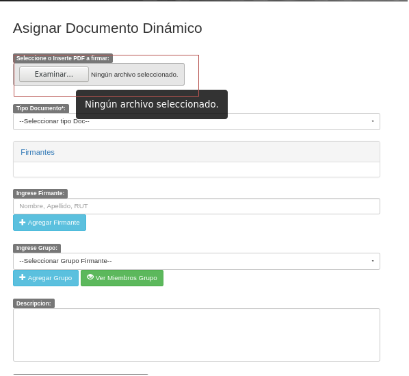 Asignar documento Dinamico