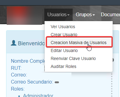 Opcion Crear Usuarios