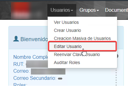 Edicion de Usuario